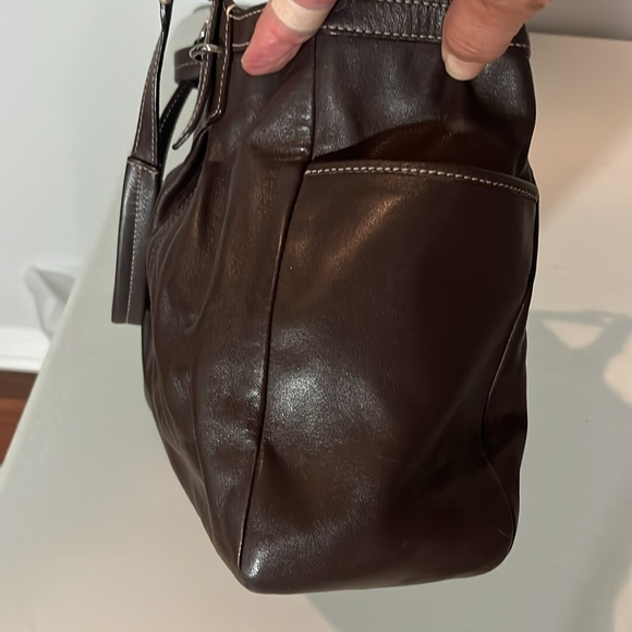 Coach Dark Brown Leather Tote - Picture 5 of 11